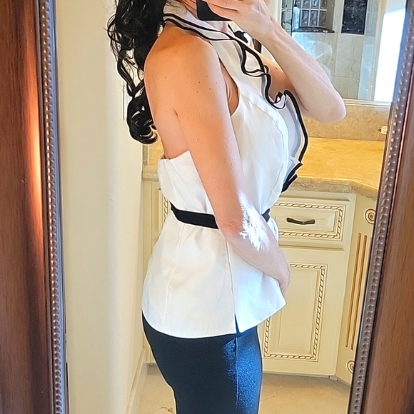 *White House Black Market Chiffon-style halter top, Sz 8 - Picture 8 of 16